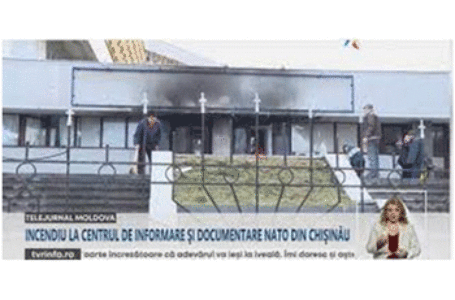 A fost incendiat în mod intenționat Centrul de Informare NATO de la Chișinău